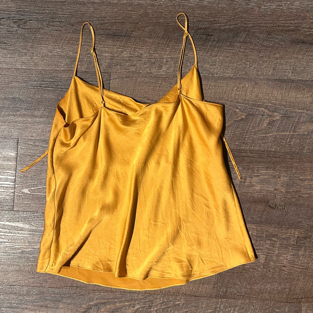 Vince Mustard Yellow Silk Cami Top